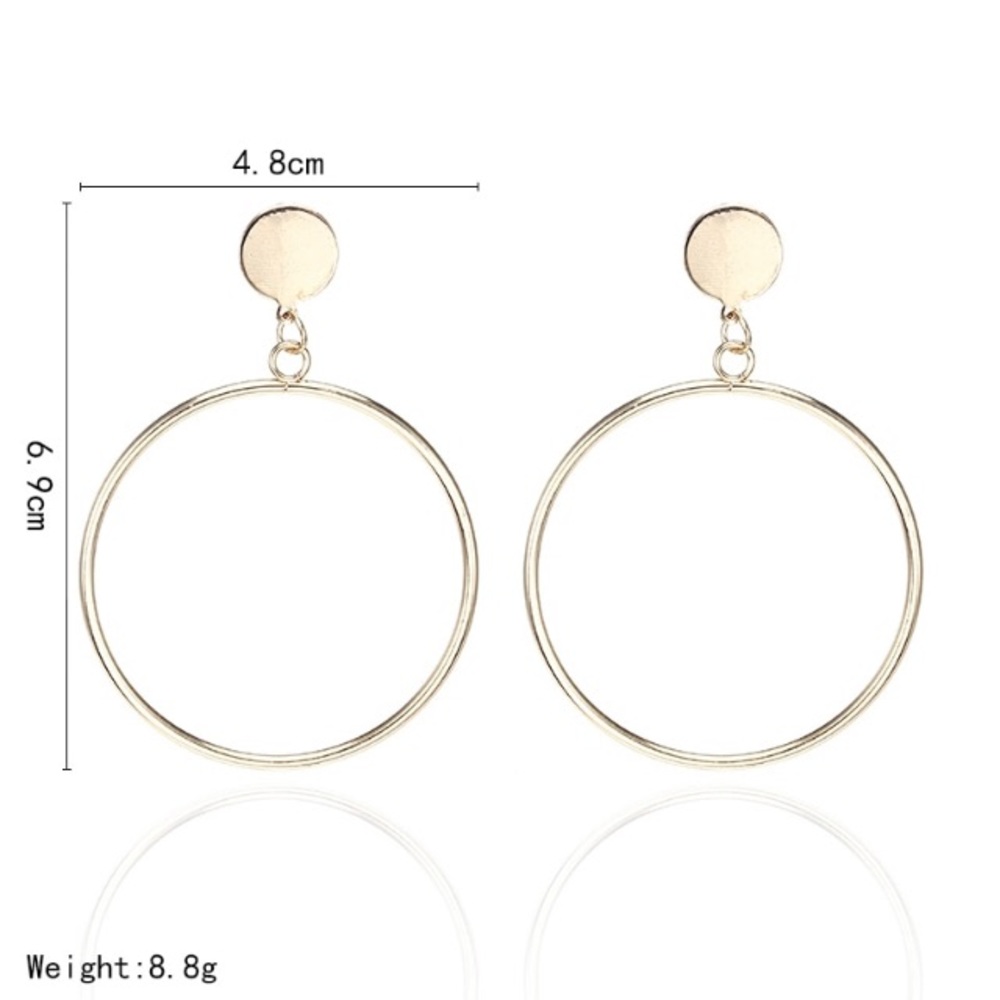 NEW!💙💎💛GOLDEN CIRCLE HOOPS💛💎💙MODERN😎AWESOME - Picture 3 of 7